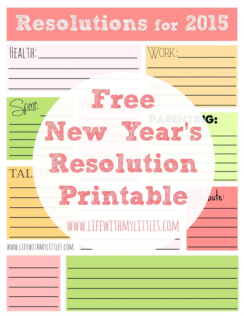 Free New Year's Resolution Printable Life With My Littles