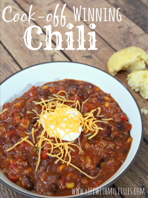 Cook-Off Winning Chili: The best and easiest chili to help you win those chili cook-offs! And it only has five ingredients!