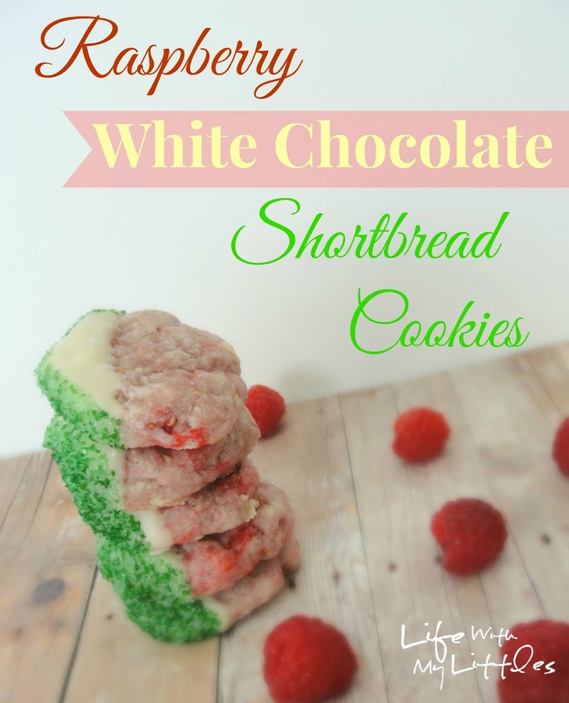 Raspberry White Chocolate Shortbread Cookies: The perfect mix of fruit and white chocolate in a delicious Christmas cookie! Raspberry White Chocolate Shortbread Cookies: The perfect mix of fruit and white chocolate in a delicious Christmas cookie!