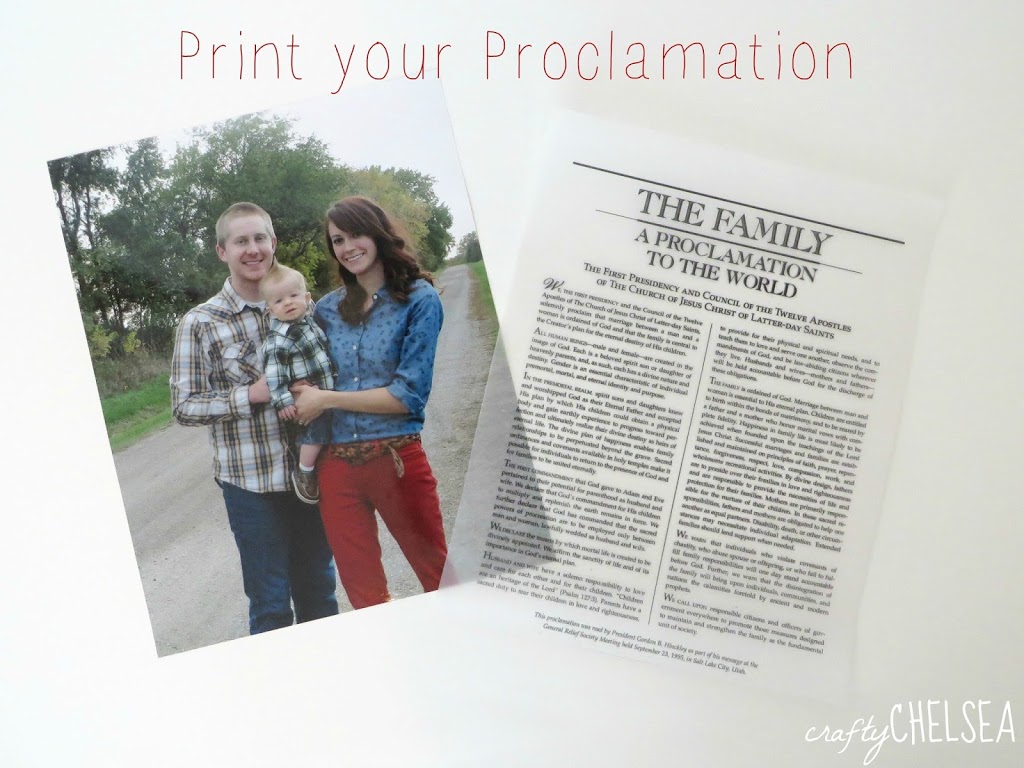 Easy DIY Family Proclamation Picture: a super fast beautiful project that costs less than $4! Perfect for wedding and anniversary presents!