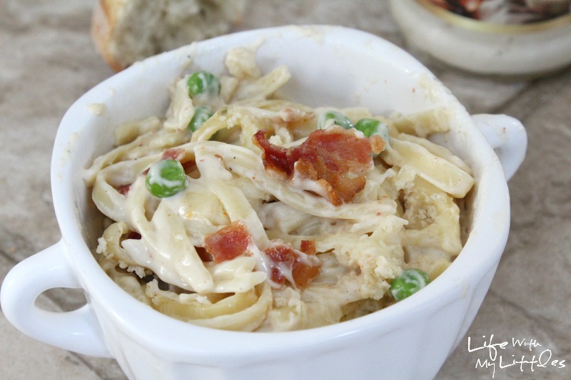 Fired-Up Fettuccine Carbonara Bake: With bacon, pepper-jack cheese, and peas, it's one of those easy pasta recipes you can't help but make over and over! Fired-Up Fettuccine Carbonara Bake: With bacon, pepper-jack cheese, and peas, it's one of those easy pasta recipes you can't help but make over and over!