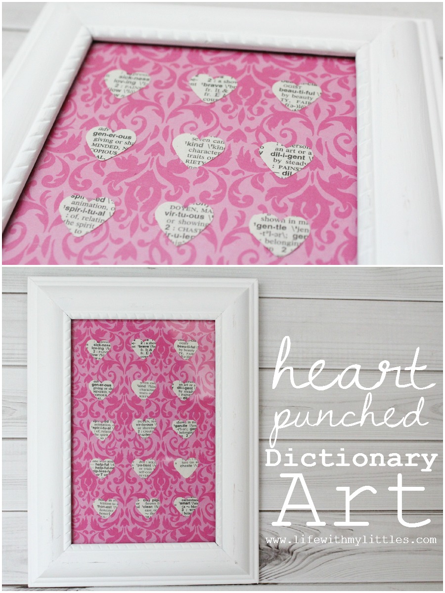 Easy Heart-Punched Dictionary Art: A beautiful, easy, and cute way to decorate a baby girl's nursery. Easy Heart-Punched Dictionary Art: A beautiful, easy, and cute way to decorate a baby girl's nursery.