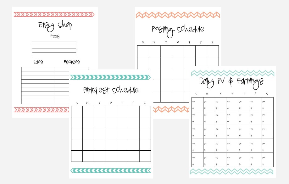 2015 Free Printable Blog Planner: 18 different page designs including stats, goals, income and expenses, and schedules!