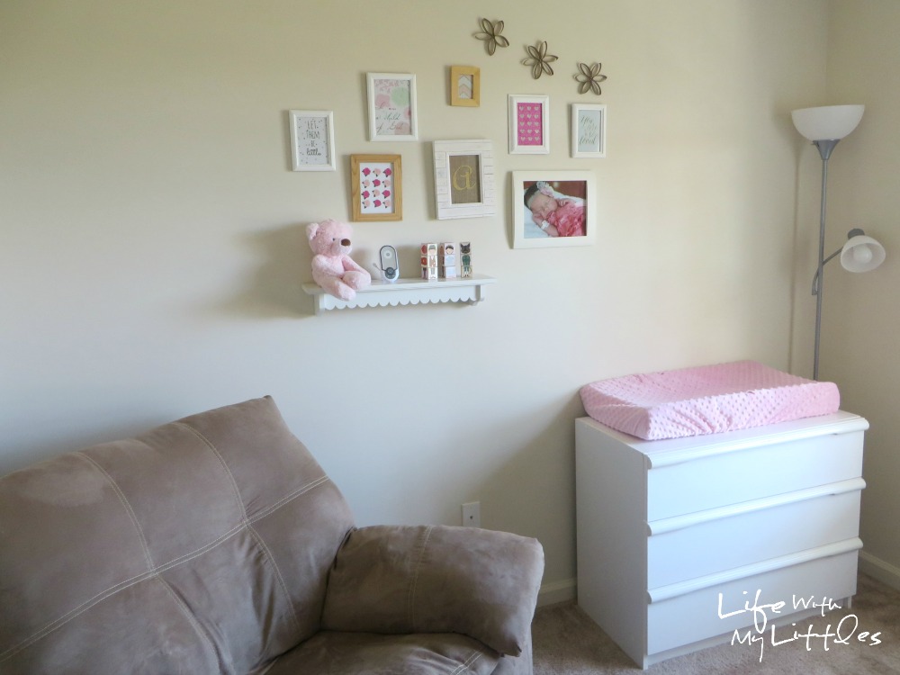 DIY Gold, Mint, and Pink Nursery: A simple, cheap baby girl nursery using a cute color scheme and lots of DIY projects!