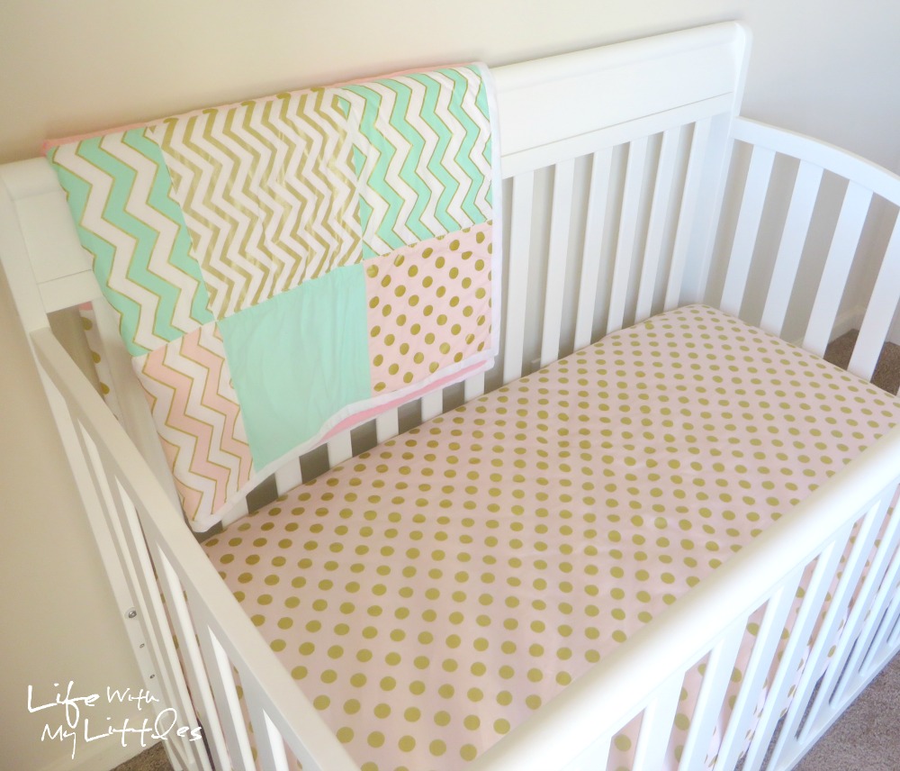 DIY Gold, Mint, and Pink Nursery: A simple, cheap baby girl nursery using a cute color scheme and lots of DIY projects!