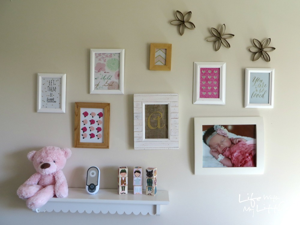 DIY Gold, Mint, and Pink Nursery: A simple, cheap baby girl nursery using a cute color scheme and lots of DIY projects!