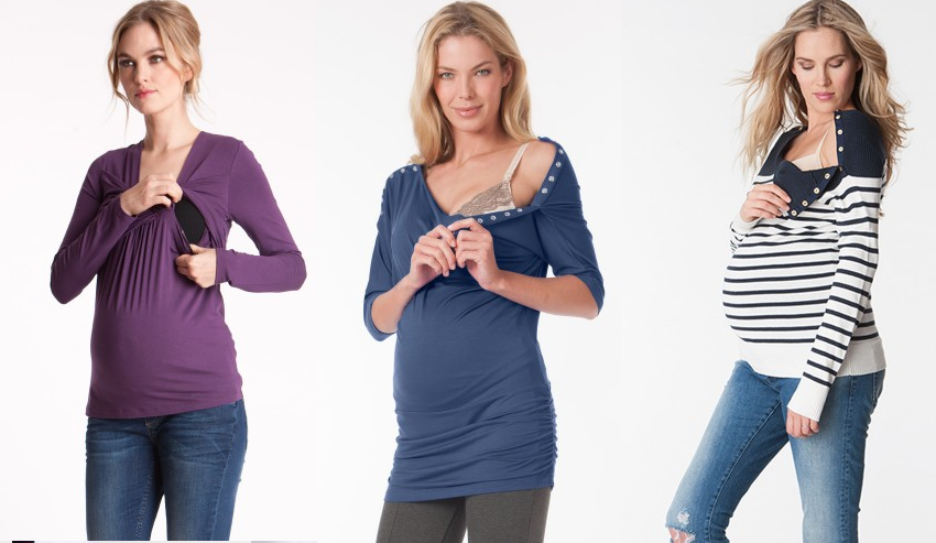 9 Reasons Why You Should Buy a Nursing Top: There are lots of cute styles of shirts made specially for breastfeeding, and here are 9 great reasons why you need at least one!