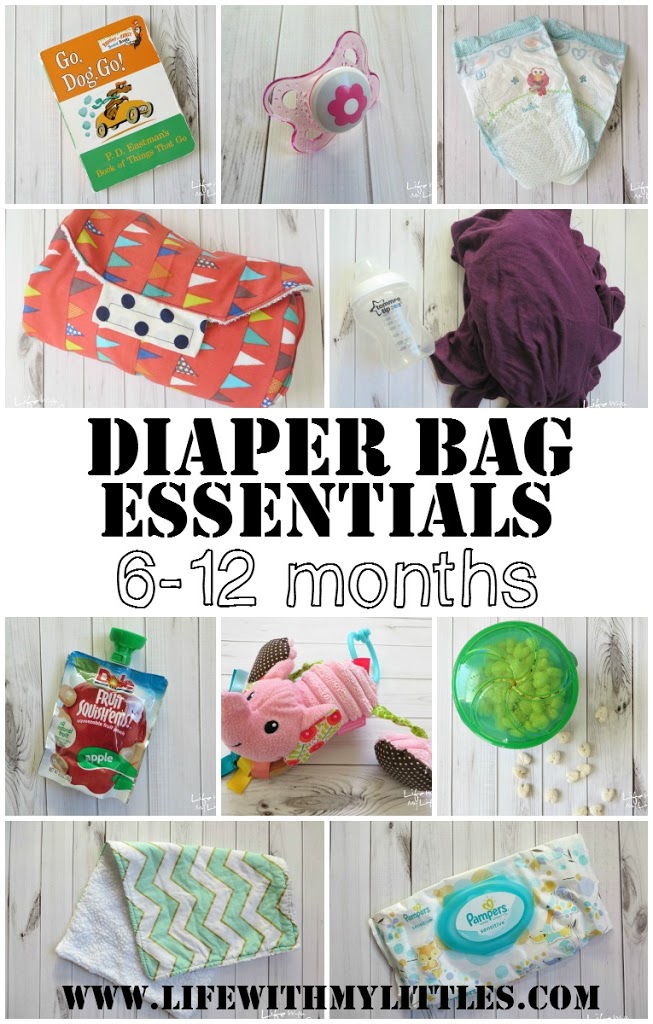 Diaper bag essentials for babies 6-12 months old. Great tips and super helpful explanations on what to keep in your diaper bag! Here's a great list of diaper bag essentials for babies 6-12 months old! Some great tips in here you may not have thought of!