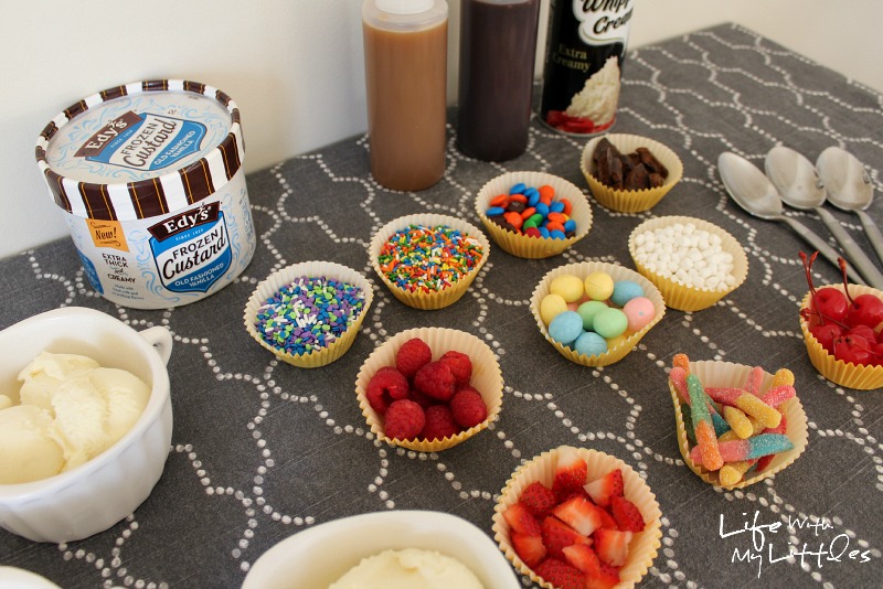 Kid-Friendly toppings bar with new EDY's Frozen Custard!! An easy dessert everyone will love that's perfect for the whole family. Kid-Friendly toppings bar with new EDY's Frozen Custard!! An easy dessert everyone will love that's perfect for the whole family.