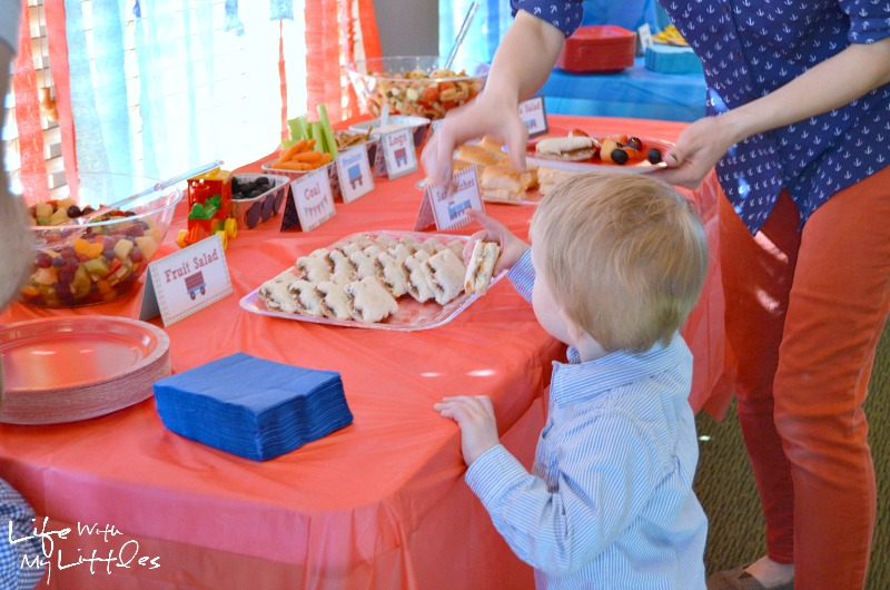 Ideas for a little boy train birthday party. Complete with food ideas, decorations, party favors, and keepsake ideas!