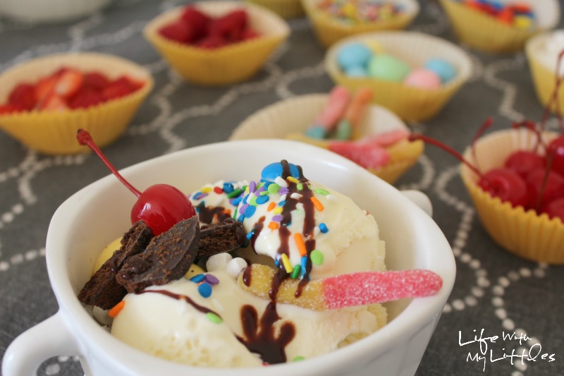 Kid-Friendly toppings bar with new EDY's Frozen Custard!! An easy dessert everyone will love that's perfect for the whole family.