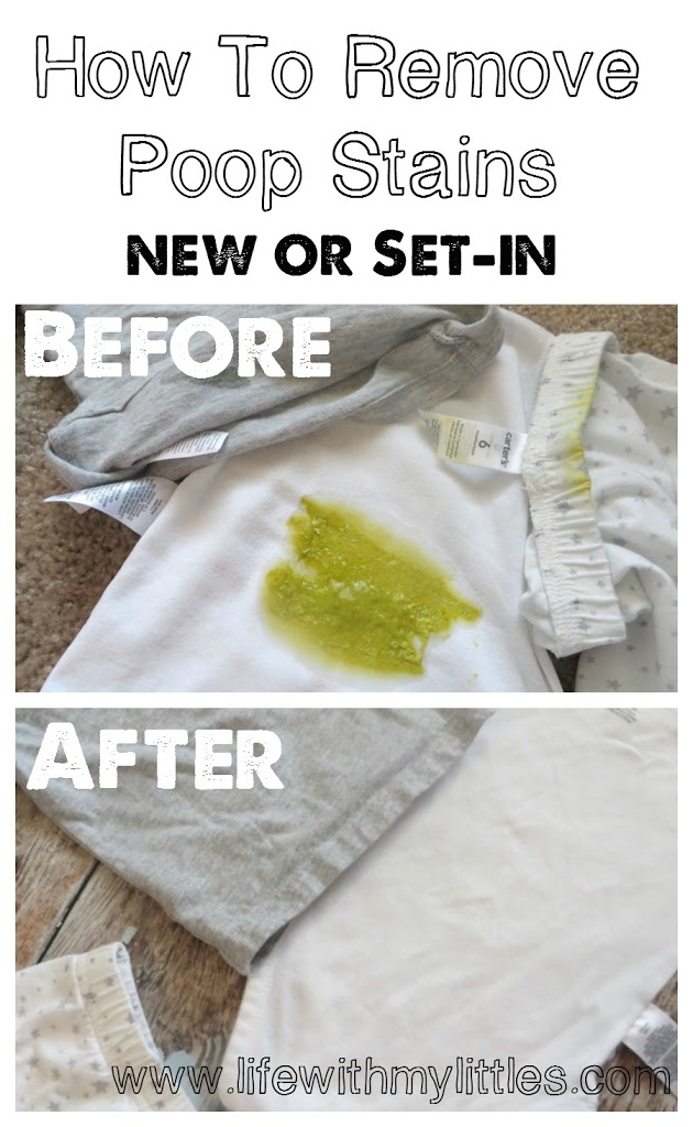 How to easily remove poopout stains: the secret to getting out new or set-in stains caused by baby poop blowouts! Works every time! How to easily remove poopout stains: the secret to getting out new or set-in stains caused by baby poop blowouts! Works every time!