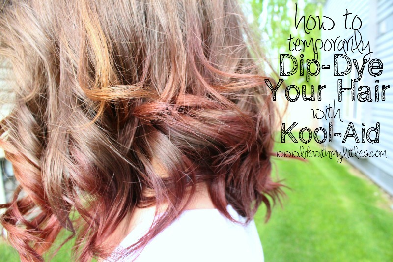 How to temporarily dip-dye your hair with Kool-Aid. Get the perfect ombre or colorful streak for summer with this fast and temporary hair coloring trick!