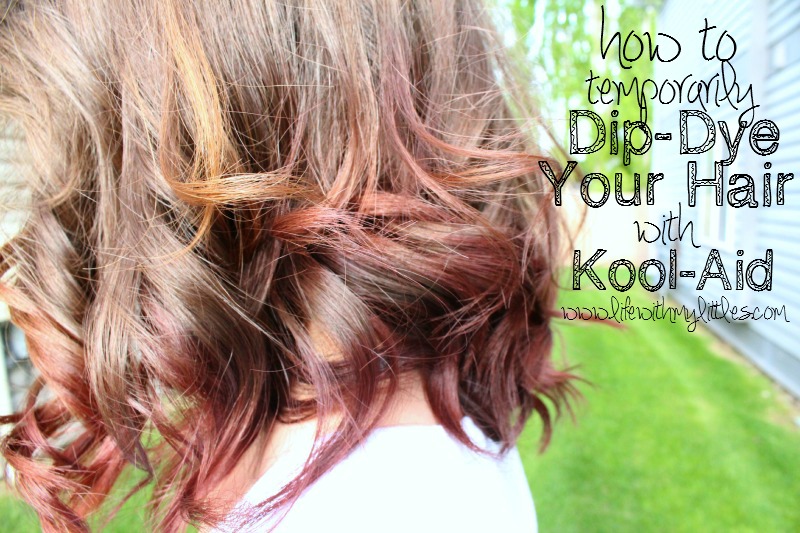 How to temporarily dip-dye your hair with Kool-Aid. Get the perfect ombre or colorful streak for summer with this fast and temporary hair coloring trick!
