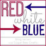 red white blue series button