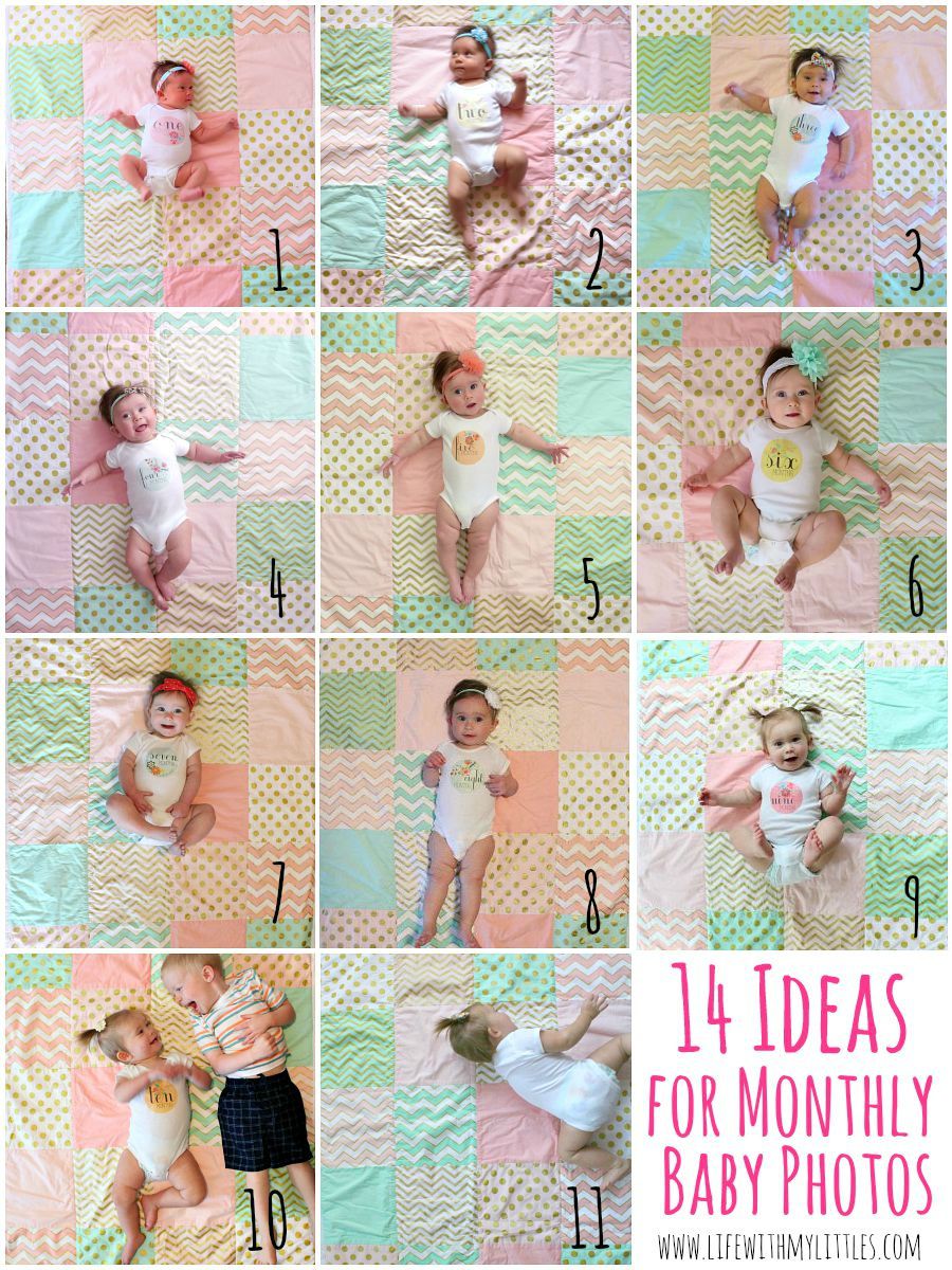 Monthly baby picture ideas to document your baby's growth! A great collection of ideas for taking monthly baby photos!