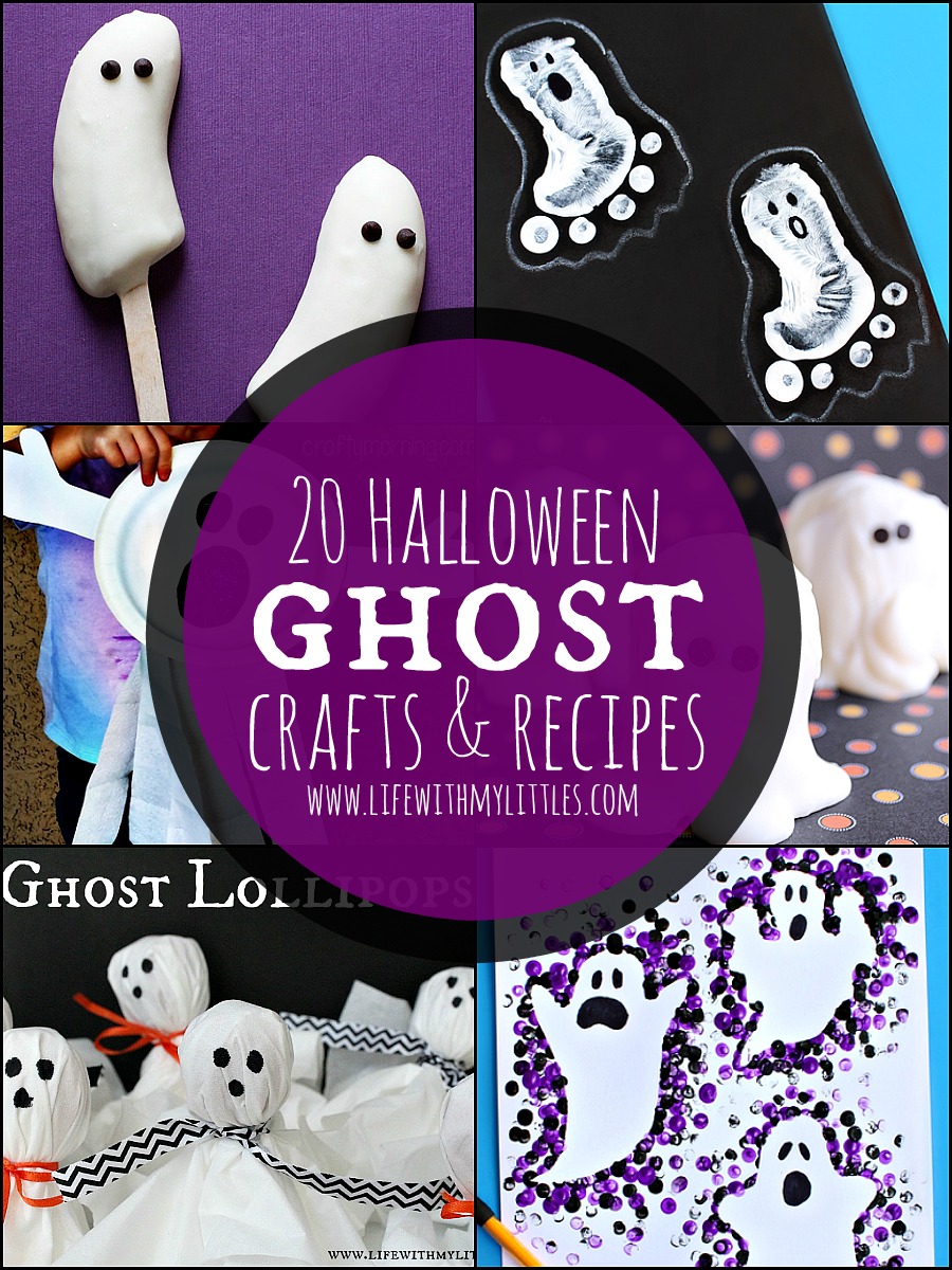 20 ghost crafts and recipes that are perfect for Halloween! A great roundup of crafts for all ages, meals, and desserts that will leave you feeling spooky!
