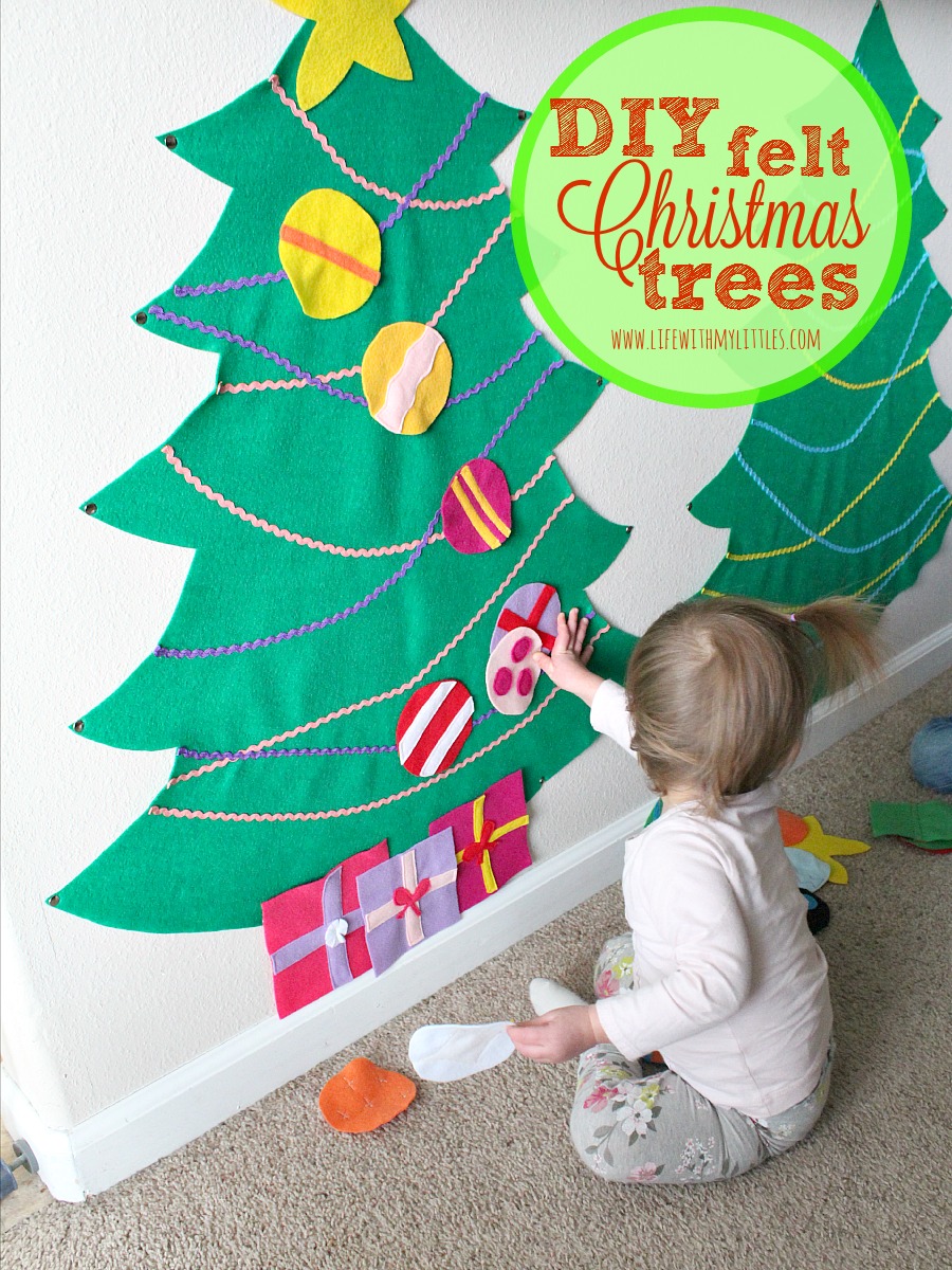 These DIY Felt Christmas Trees are so cute, so easy, and so fun! What a great way to keep your kids busy during the holidays! And I love that it's toddler-friendly!