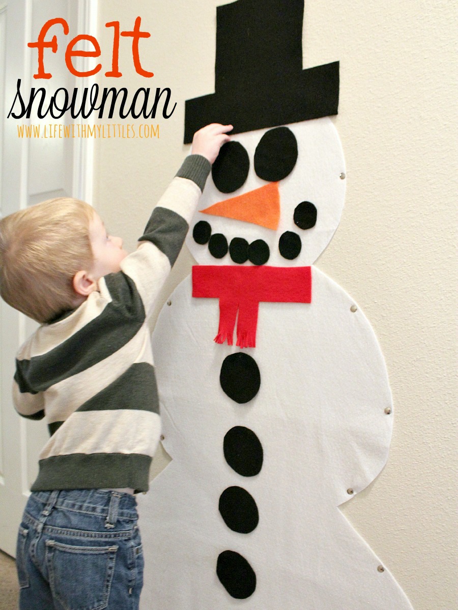 Do you want to build a snowman? This easy felt snowman is the perfect way to build a snowman inside over and over! And it couldn't be easier to make! What a fun winter craft for toddlers!