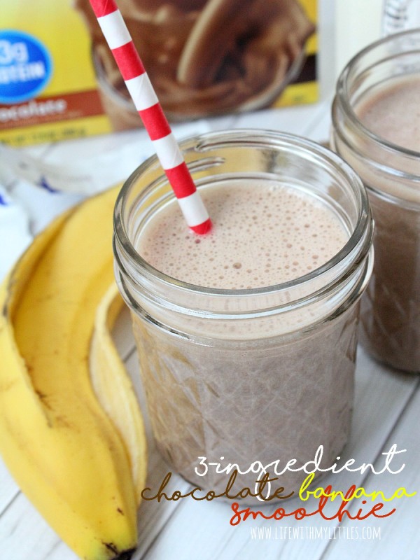 Three-Ingredient Chocolate Banana Smoothie - Life With My Littles