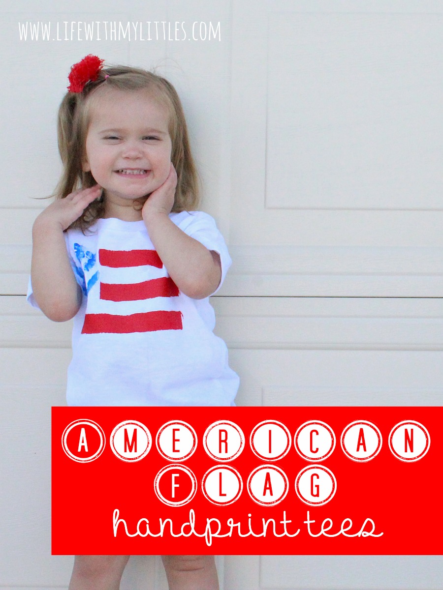 These American flag handprint tees are super easy to make and are the perfect DIY shirts for the 4th of July! 