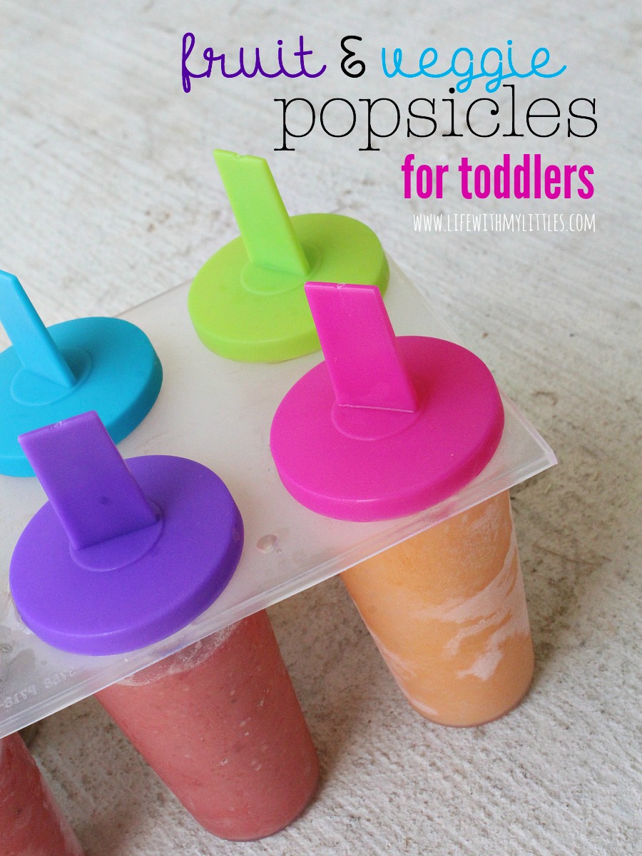 These two delicious recipes for fruit and veggie popsicles for toddlers are delicious! They have no added sugar, only three ingredients, and are guaranteed to help your kids eat more veggies!