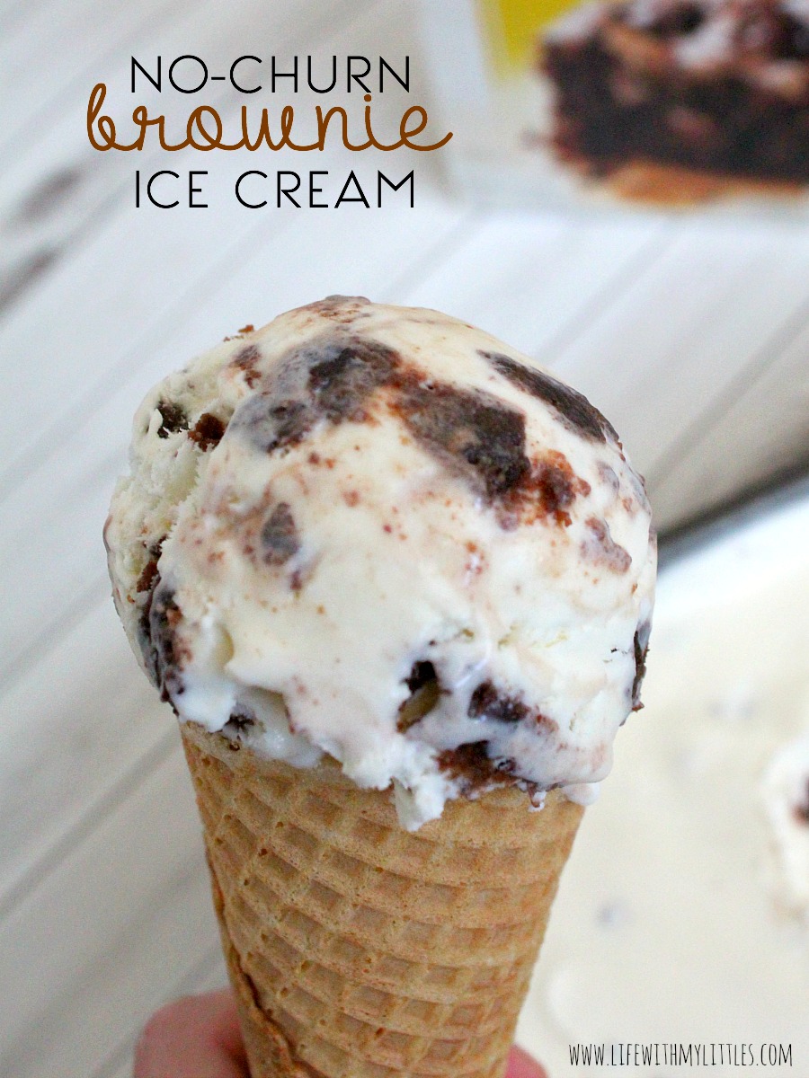 This no-churn brownie ice cream is super easy and so fudgy! The perfect treat for summer!