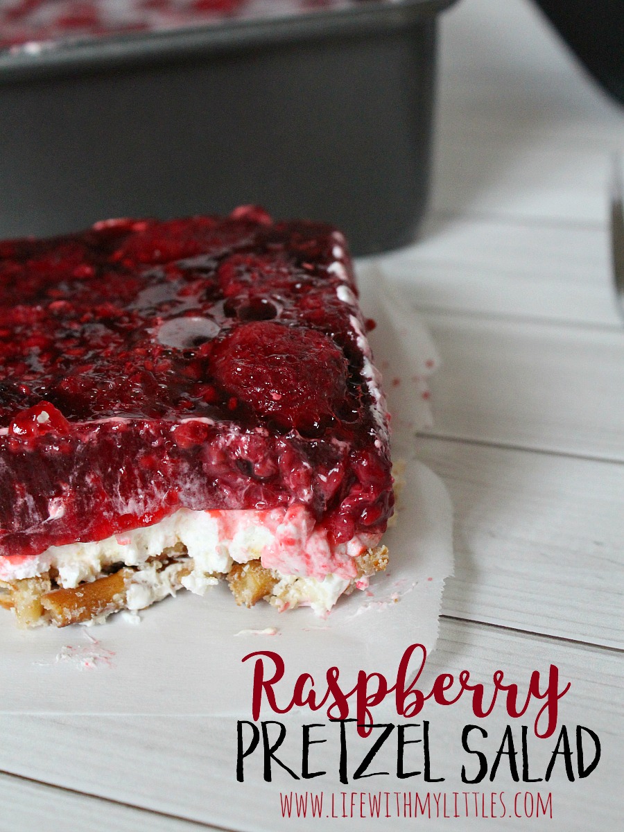 This raspberry pretzel salad dessert is the perfect Christmas dessert for any gathering or party! It's sweet and salty, crunchy and creamy, and basically everything you've ever wanted in a dessert! Plus it's super easy!