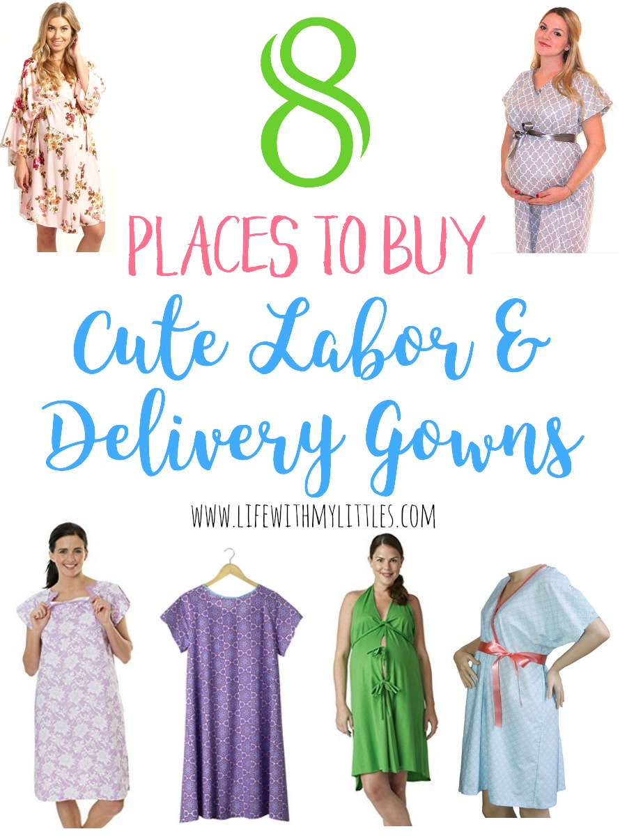 Did you know you don't have to wear the gross hospital gown when you deliver your baby? Here are 8 places to buy cute labor and delivery gowns so you can look and feel your best during childbirth!