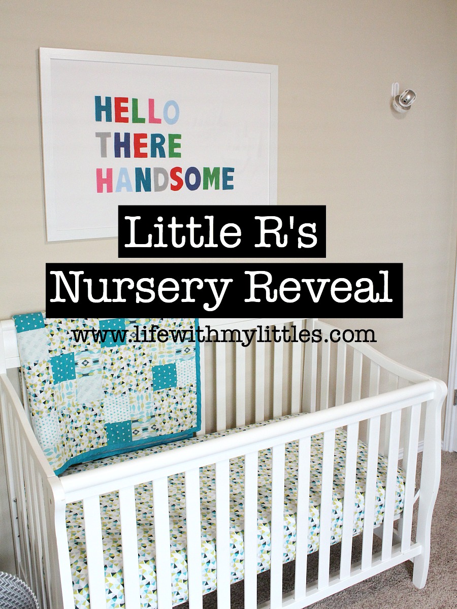 Baby boy's nursery reveal! An adorable, minimalist nursery with bright colors, felt balls, and DIY felted words.
