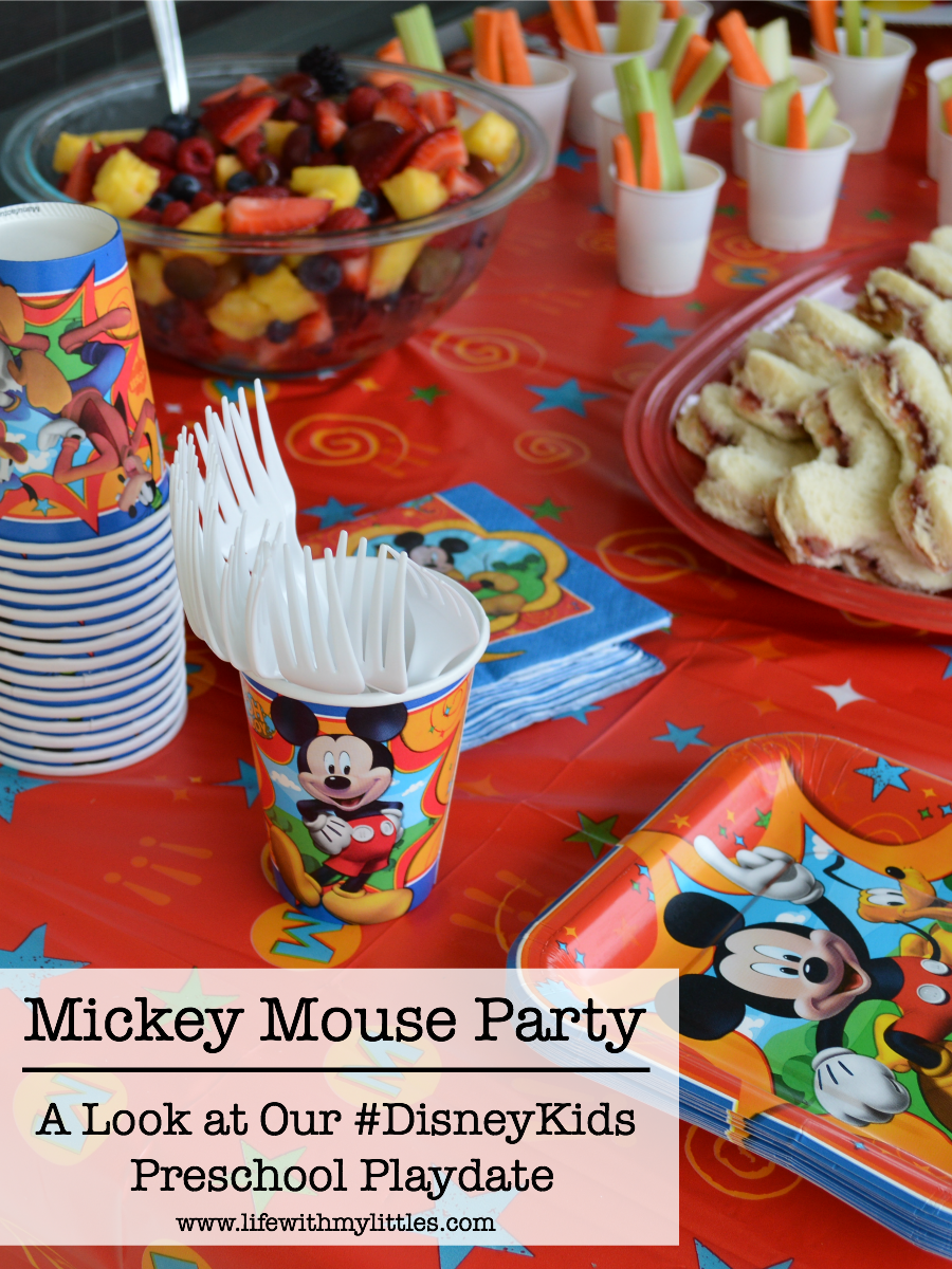 We loved throwing our #DisneyKids Preschool Playdate! We went with a Mickey Mouse theme and everyone had so much fun! If you're looking for some ideas for activities or food to serve at a Mickey Mouse party, check this post out!