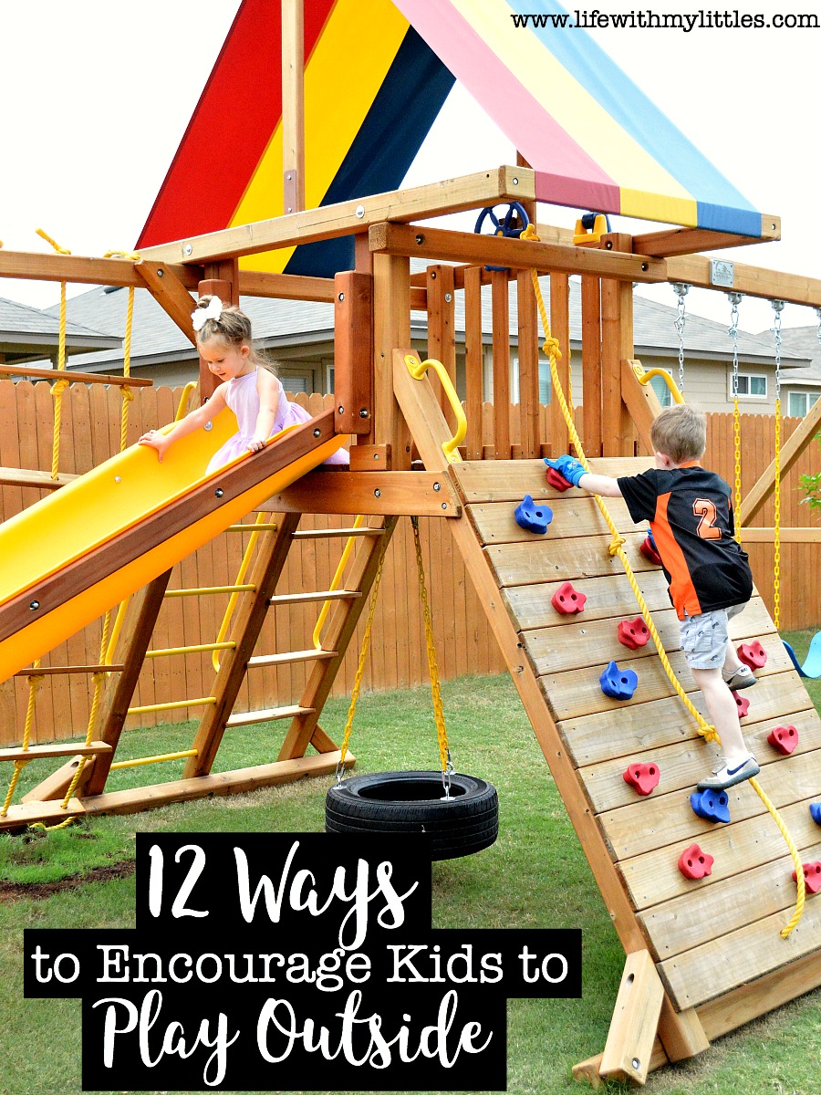 Love these 12 ways to encourage kids to play outside. Such great ideas to get kids to be active and have fun outdoors!