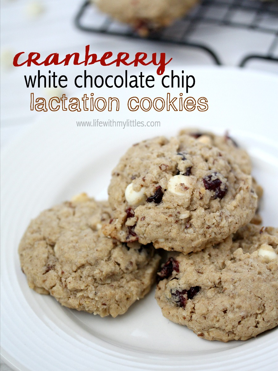 These cranberry white chocolate chip lactation cookies work miracles! They are delicious, and the oatmeal combined with the dried cranberries and white chocolate chips is amazing! Plus the special ingredients really help boost your milk supply! 