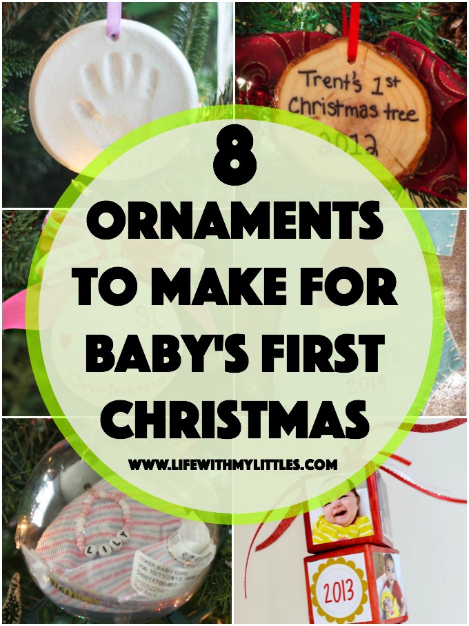 Baby's first Christmas ornaments you can make yourself! These 8 DIY ornaments for baby's first Christmas are so cute and fun! 