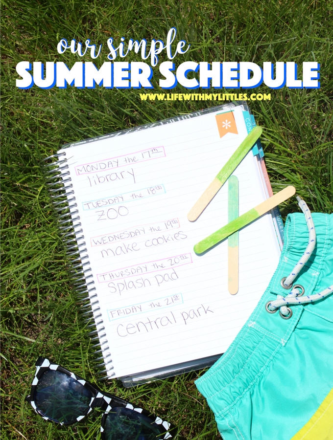 This simple summer schedule is a great way to have a more relaxed, flexible summer vacation, but still enjoy scheduled activities! Nine easy activity ideas and how to implement them to make the most of your summer! Great for toddlers, preschoolers, or elementary-aged kids!