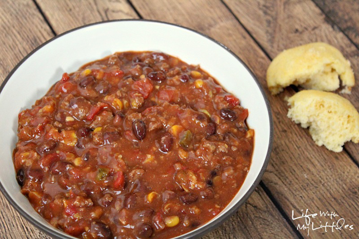 The best and easiest chili recipe to help you win any chili cook-off! Five ingredients, it cooks in a crock pot, and it'll warm you right up on cold, winter days!