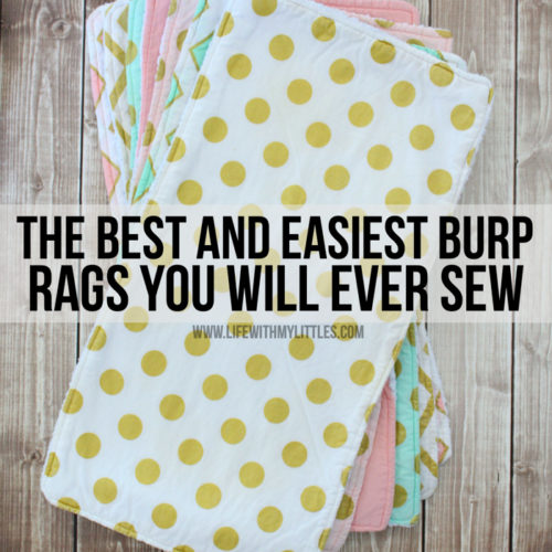 This is the easiest tutorial for a burp rag you could make! Only three steps, and they are the best DIY burp rags!! Great for easy baby gifts, too.