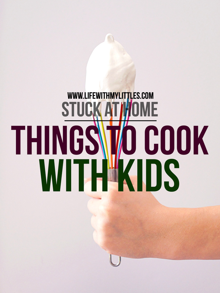 Stuck at home with nothing to do? Try baking or cooking with your kids! Here are 35 things to cook with kids, featuring recipes with five or less ingredients and no-bake recipes!