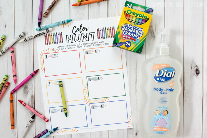 This at-home color hunt printable is a great way to keep kids busy and having fun while you're stuck inside! Great for younger and older kids, and it comes in color or black and white! 