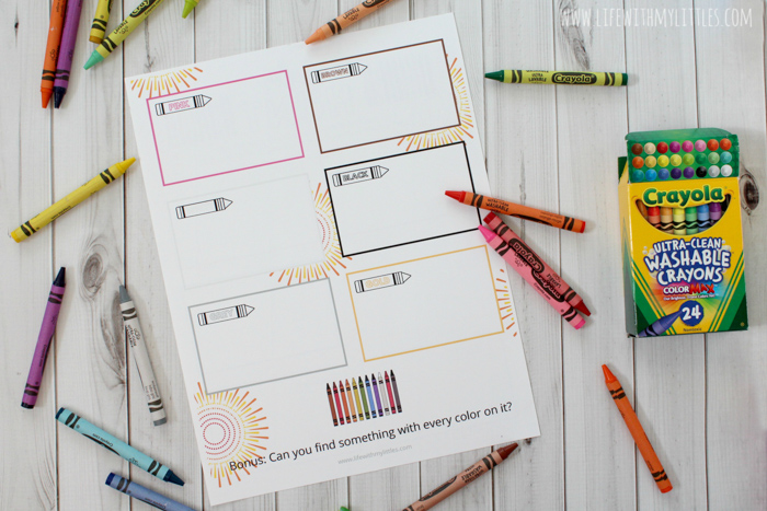 This at-home color hunt printable is a great way to keep kids busy and having fun while you're stuck inside! Great for younger and older kids, and it comes in color or black and white! 