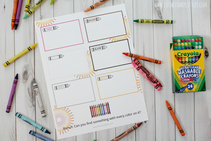 This at-home color hunt printable is a great way to keep kids busy and having fun while you're stuck inside! Great for younger and older kids, and it comes in color or black and white!