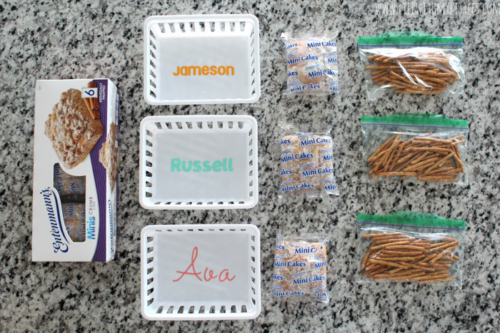 Daily snack bins are the perfect way to end the constant battle over snacktime! Put your kids' snacks in them in the morning, and they get to decide when to eat them! An easy, DIY solution that stops pestering and teaches self-control!