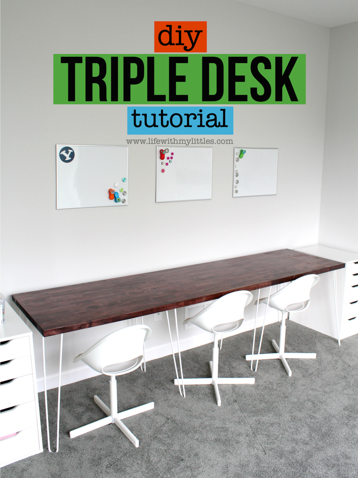 Triple Desk Tutorial The Perfect, How To Make A Desk With Butcher Block