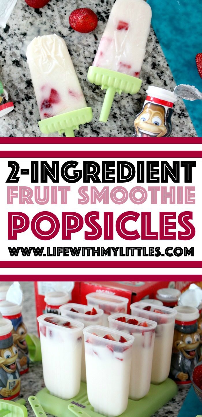 These two-ingredient fruit smoothie popsicles are so easy to make! Even kids can try out this simple recipe. Just grab some Danimals® and some fresh strawberries, and you've got everything you need to make a delicious frozen treat!