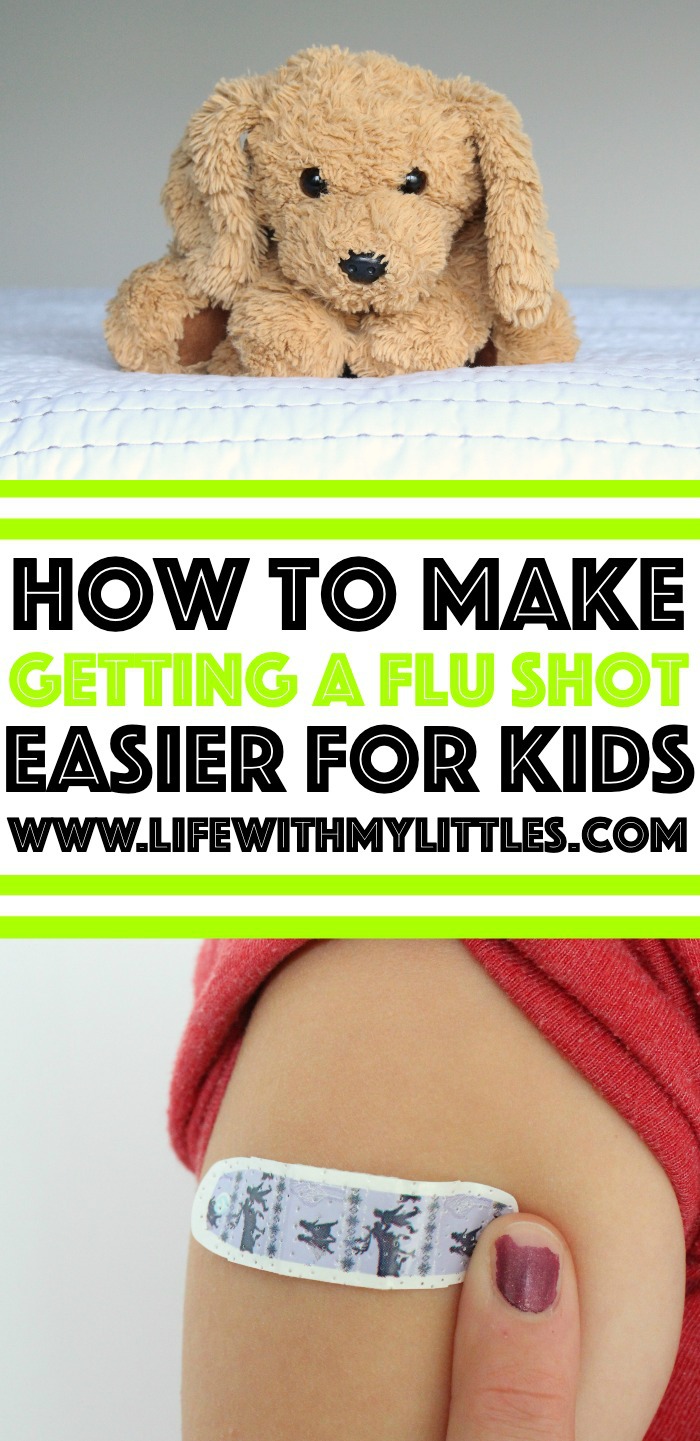 Do these simple things before, during, and after to make getting a flu shot easier for kids. Great tips for anyone who has a child who is scared of getting a flu shot!