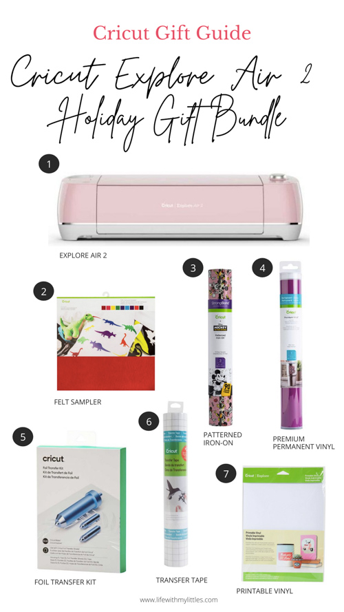 Cricut gift guide for the Cricut Explore Air 2! This gift bundle is perfect for serious makers who are constantly coming up with big projects! Everything you need to get started with the Cricut Explore Air 2!