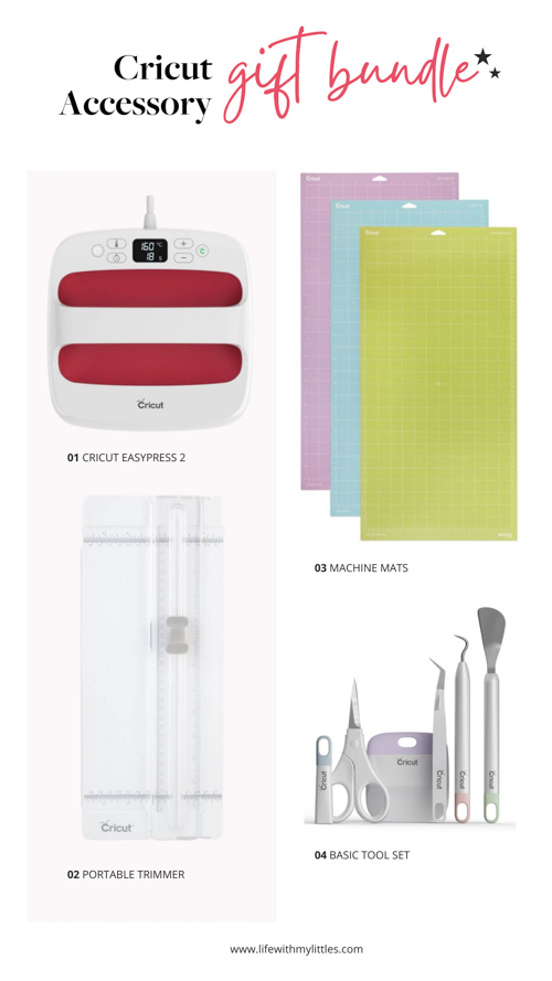 Cricut gift guide for Cricut accessories! This gift bundle is perfect for someone who already has a Cricut machine they love! Four things to take their crafting to the next level!