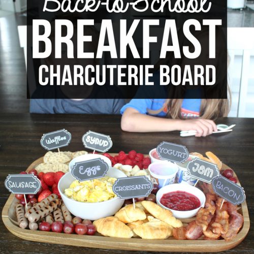 Serving a breakfast charcuterie board is such a fun way to celebrate your child's first day of school! And with these cute school-themed DIY labels that you can make in a few minutes with a Cricut machine, the first day of school will get off to a great start!