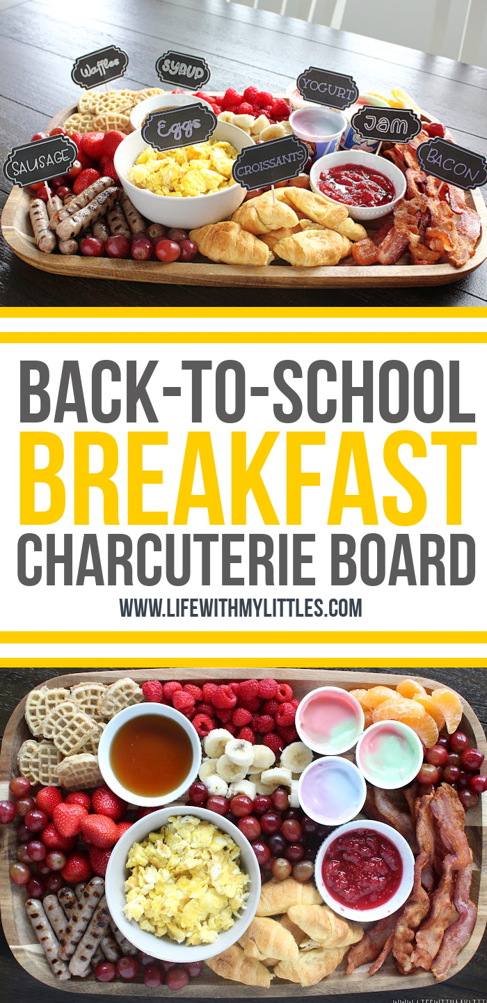 Serving a breakfast charcuterie board is such a fun way to celebrate your child's first day of school! And with these cute school-themed DIY labels that you can make in a few minutes with a Cricut machine, the first day of school will get off to a great start! 