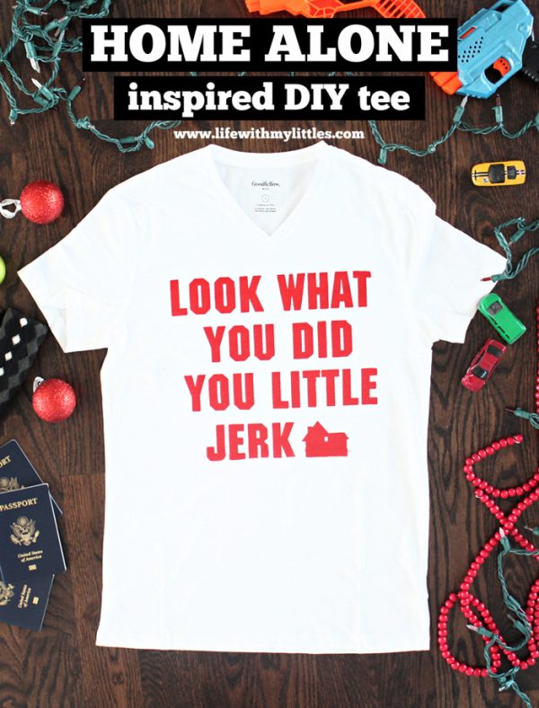 DIY Home Alone Screen Print Shirt – “Look What You Did, You Little Jerk”